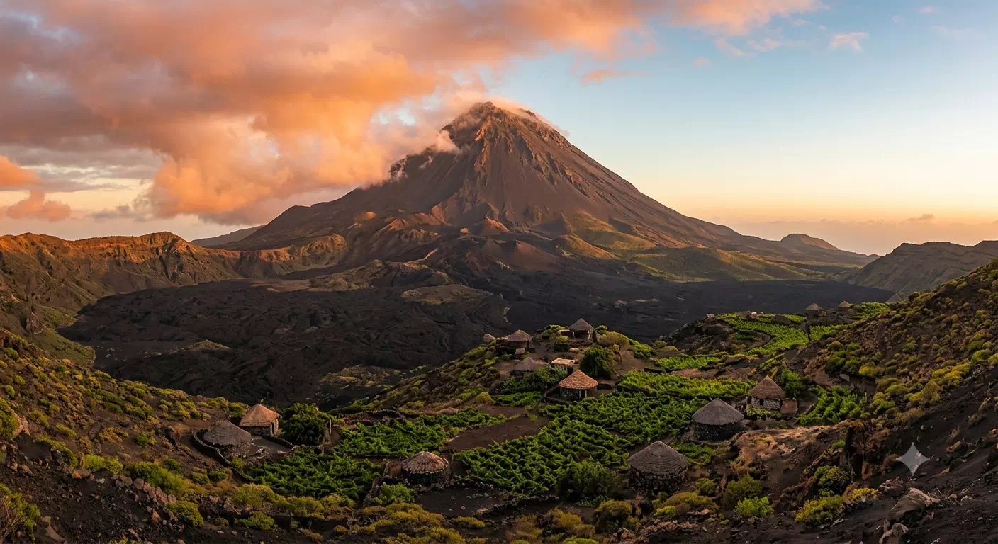 Volcan Pico do Fogo sur l'île de Fogo, étape phare du circuit trek Santiago & Fogo au Cap-Vert