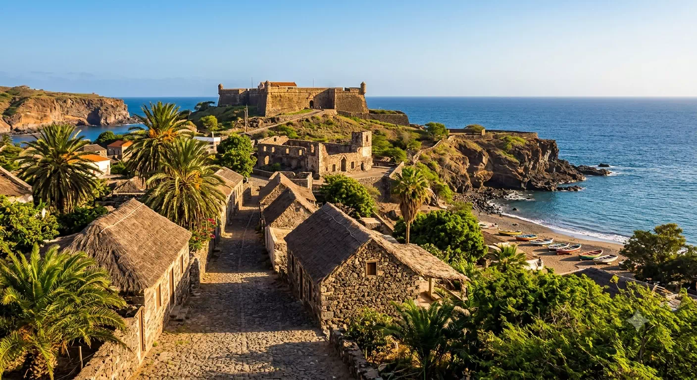 Paysage historique de l'île de Santiago au Cap-Vert