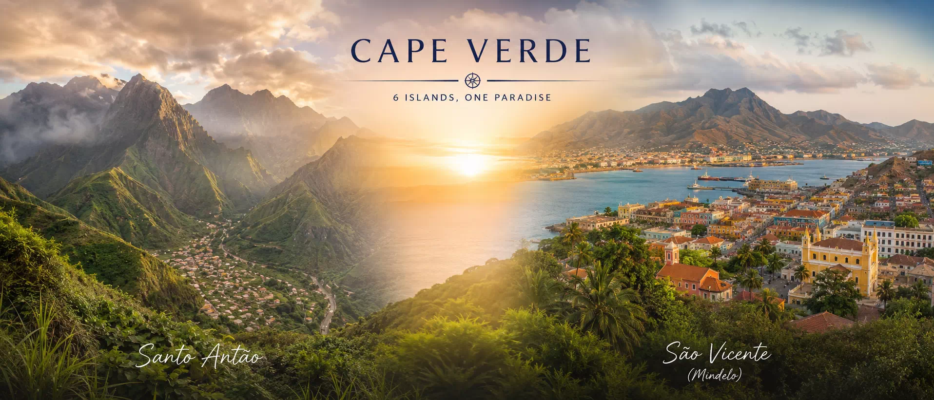 Paysage verdoyant des îles du Cap-Vert, un archipel tropical de l'Atlantique